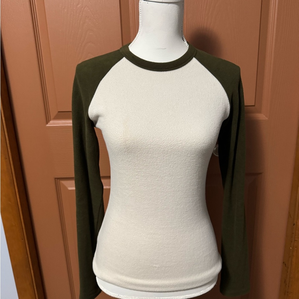 OGL Women's Long Sleeve Tee - Cream and Olive